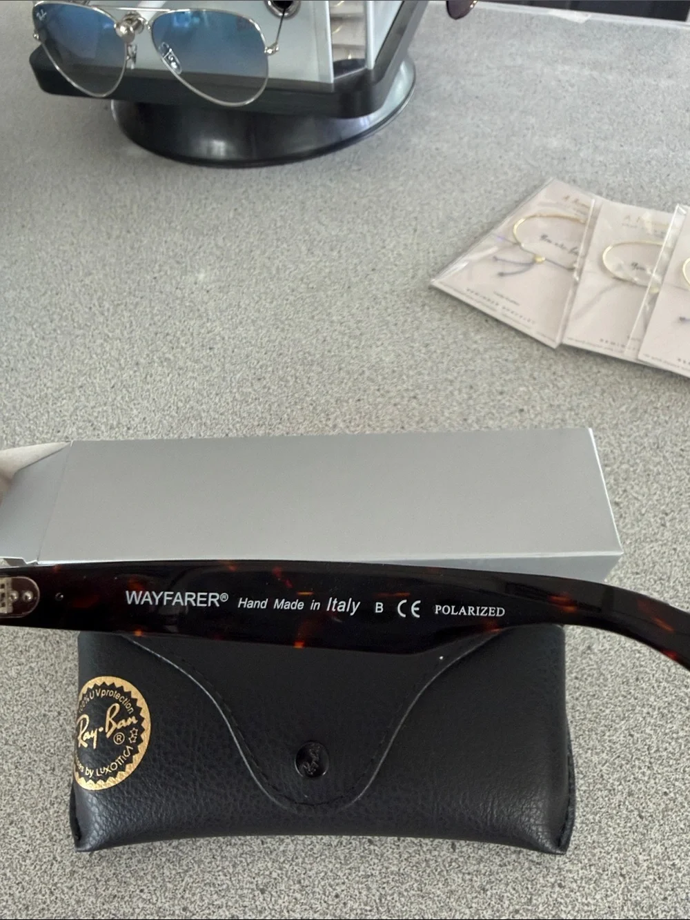 Ray-Ban Wayfarer Tortoiseshell Frame Sunglasses with Brown Lenses